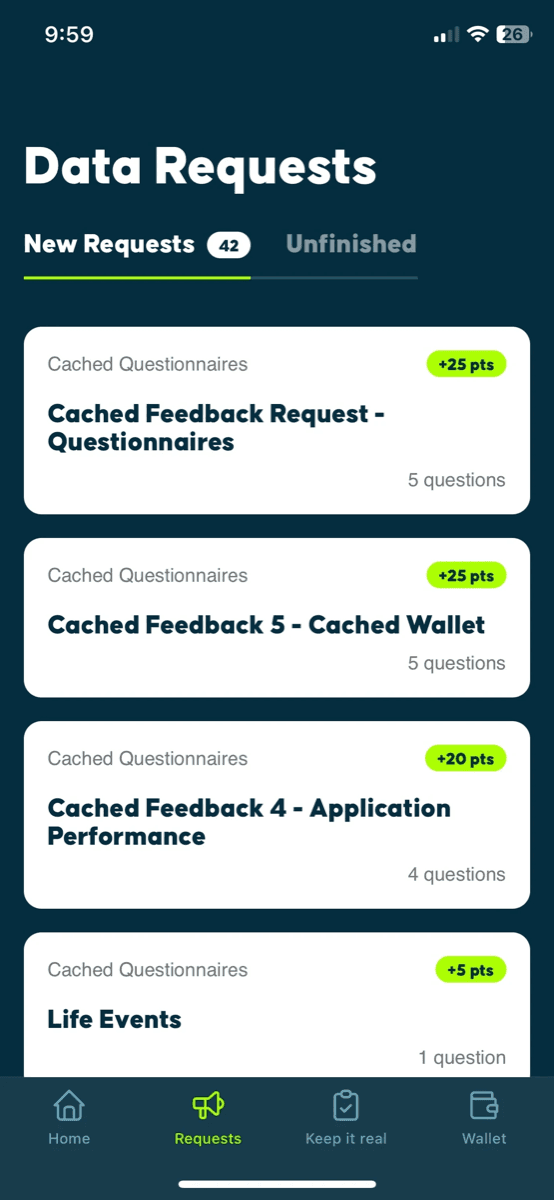 Cached app: detail screen